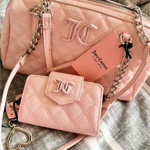 Juicy Couture Blush Quilted Style Bag and Wallet Set